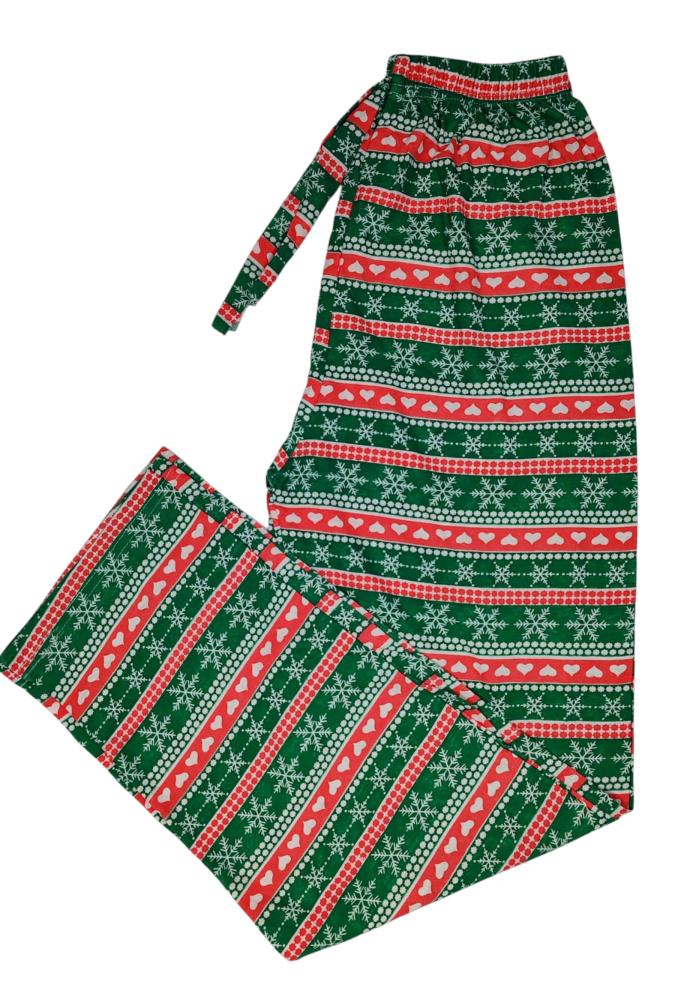 Pantaloni pijama dama Craciun,Culoare Verde,Engros